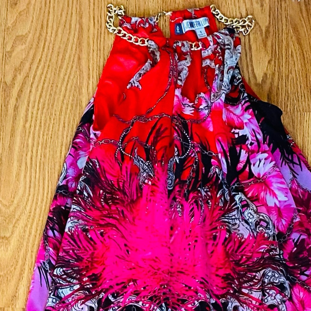 Multi color dress.